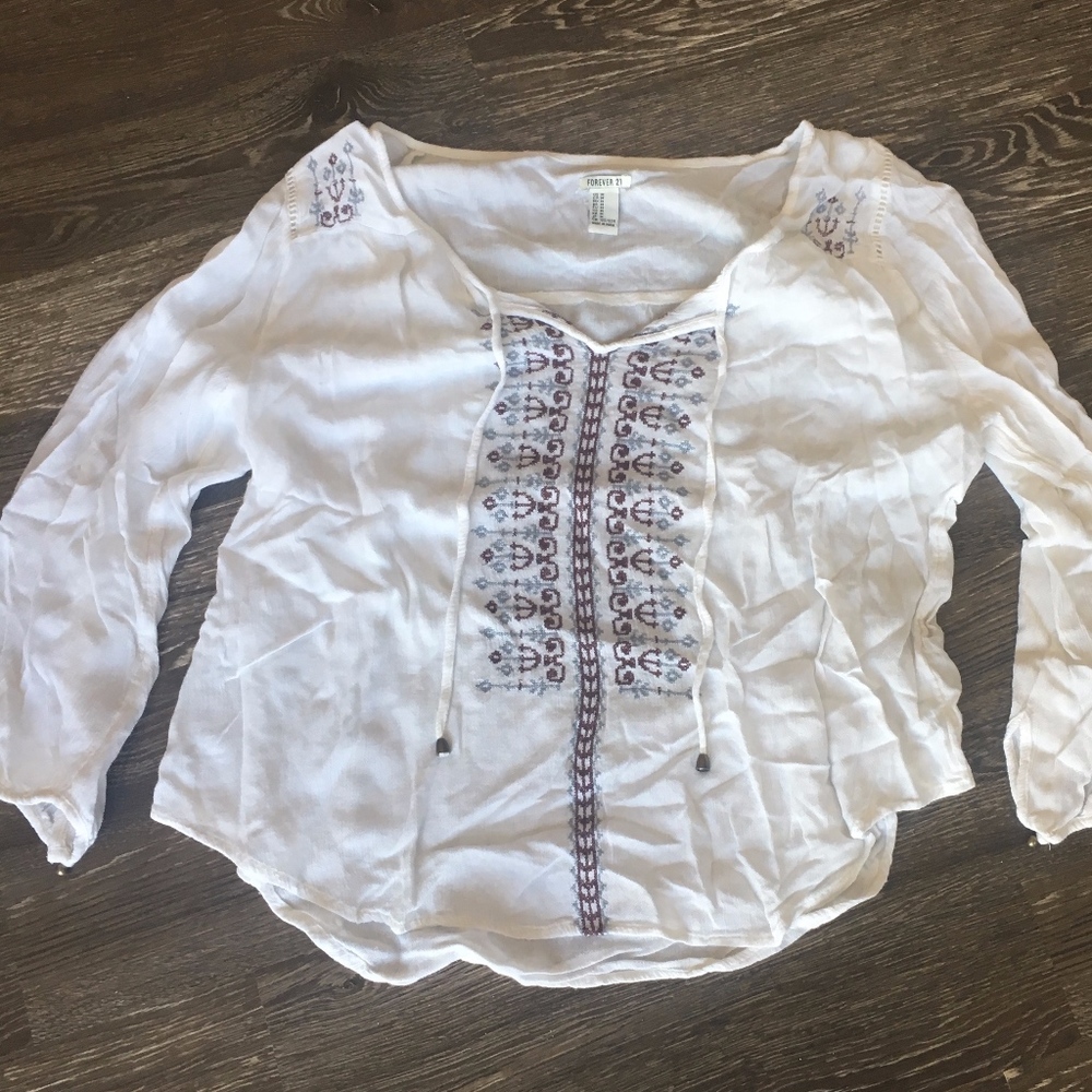 WOMEN'S FOREVER 21 BOHO TOP
